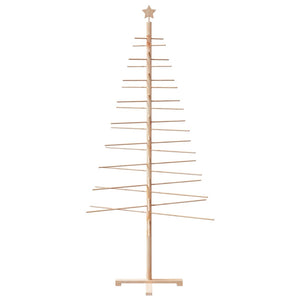 Albero di Natale Decorativo in Legno-Decorazioni natalizie 210 cm Legno Massello Pino