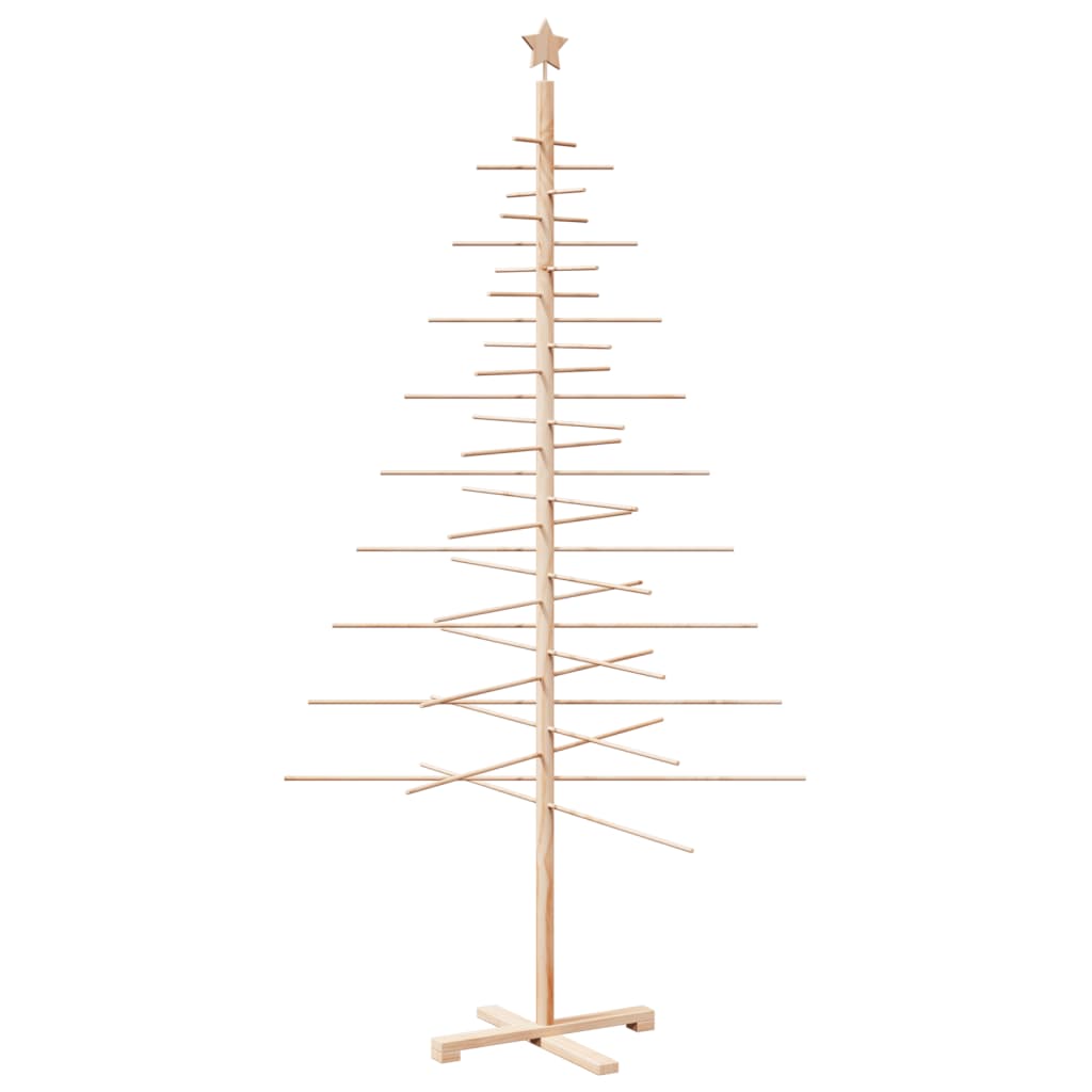 Albero di Natale Decorativo in Legno-Decorazioni natalizie 210 cm Legno Massello Pino