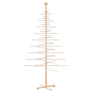 Albero di Natale Decorativo in Legno 210 cm Legno Massello Pino 4019695