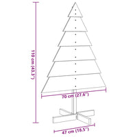vidaXL Albero di Natale Decorativo in Legno 110 cm in Legno Massello