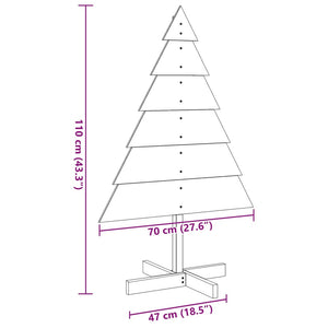 vidaXL Albero di Natale Decorativo in Legno 110 cm in Legno Massello