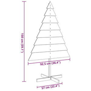 vidaXL Albero di Natale Decorativo in Legno 150 cm in Legno Massello
