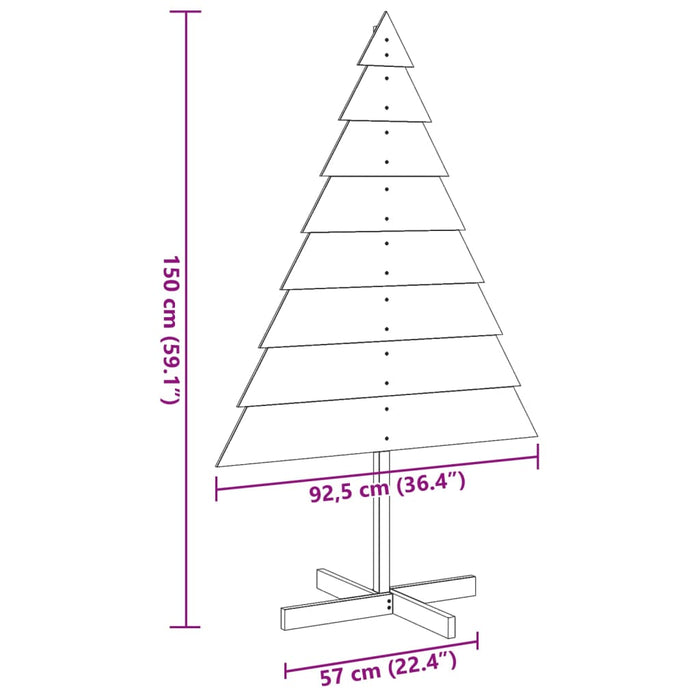 vidaXL Albero di Natale Decorativo in Legno 150 cm in Legno Massello