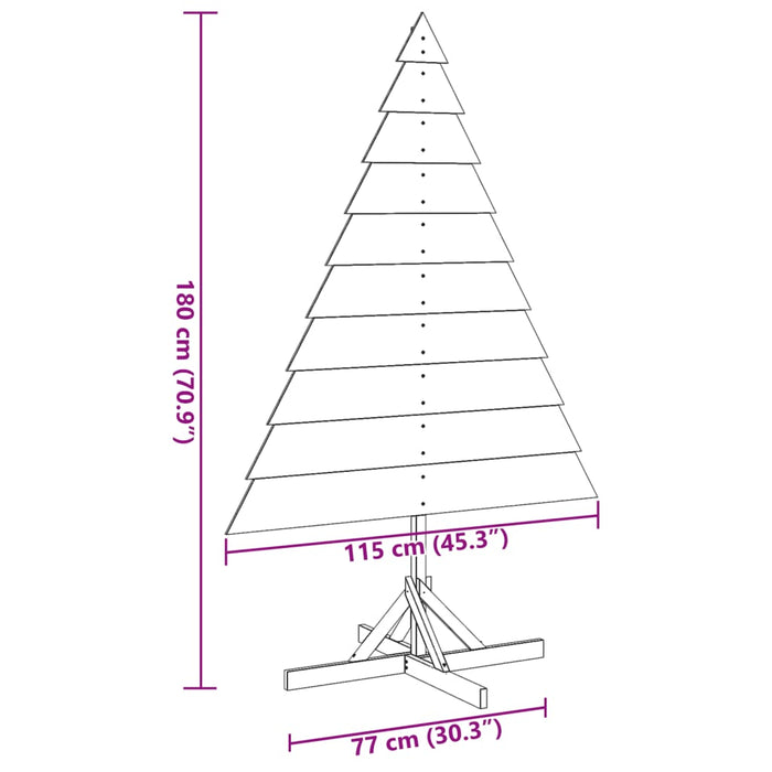 Albero di Natale Decorativo in Legno 180 cm in Legno Massello 4019702