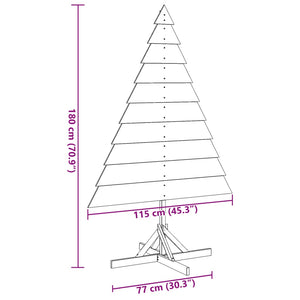vidaXL Albero di Natale Decorativo in Legno 180 cm in Legno Massello