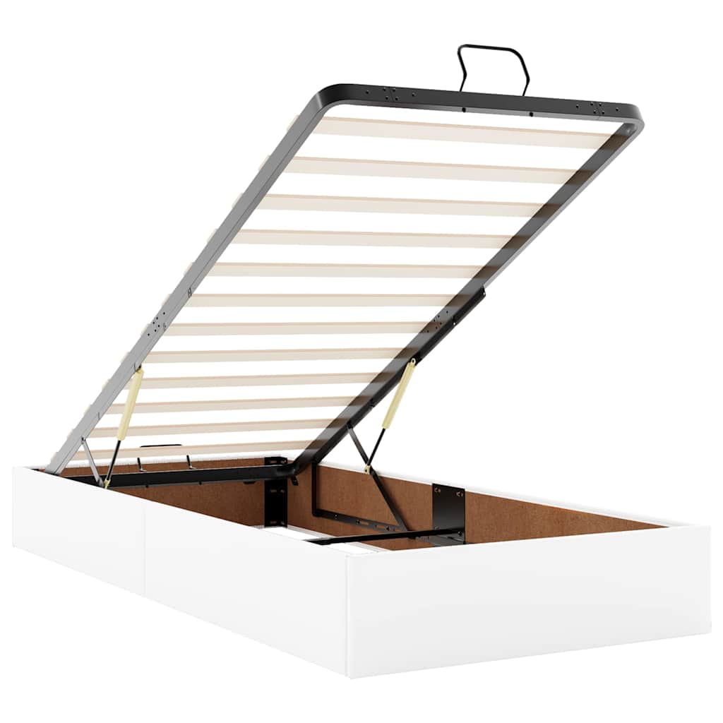 vidaXL Struttura Letto Pouf senza Materasso Bianco 80x200cm Similpelle