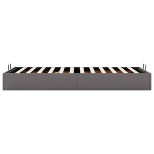 vidaXL Struttura Letto Pouf senza Materasso Grigio 90x190cm Similpelle