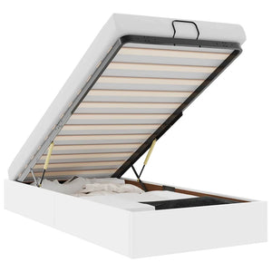 Struttura Letto Pouf senza Materasso Bianco 90x200cm Similpelle 3310780