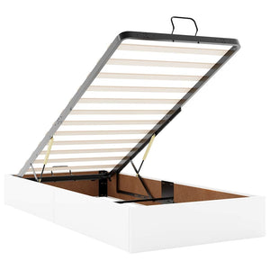 Struttura Letto Pouf senza Materasso Bianco 90x200cm Similpelle 3310780