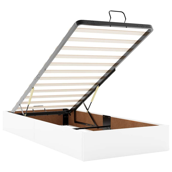 Struttura Letto Pouf senza Materasso Bianco 90x200cm Similpelle 3310780