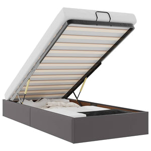 Struttura Letto Pouf senza Materasso Grigio 90x200cm Similpelle 3310782