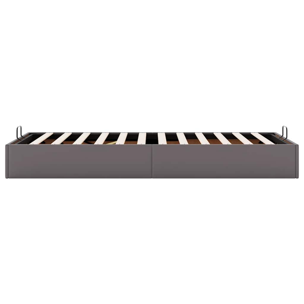 Struttura Letto Pouf senza Materasso Grigio 90x200cm Similpelle 3310782