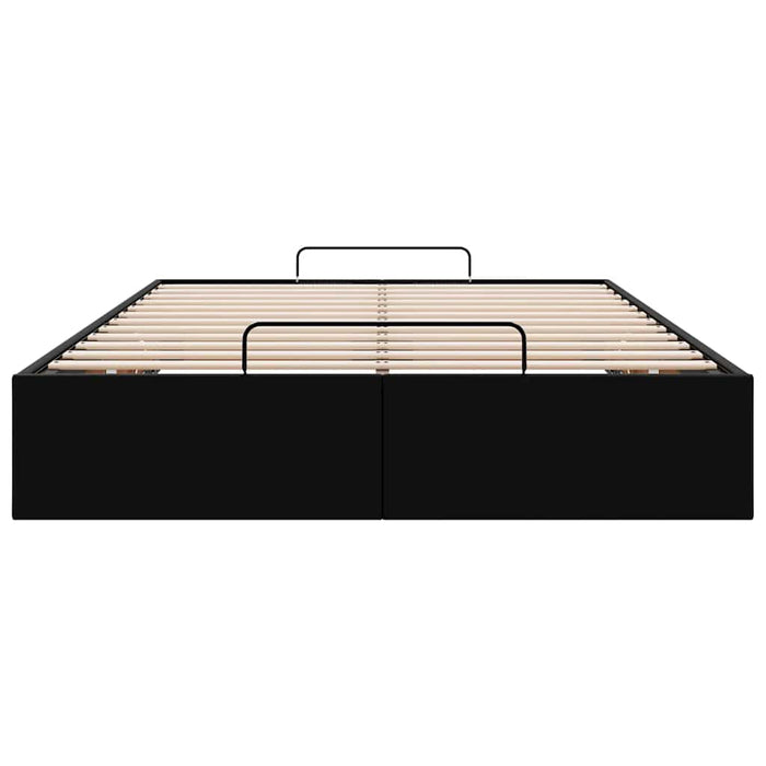 vidaXL Struttura Letto Pouf senza Materasso Nero 120x190 cm Similpelle