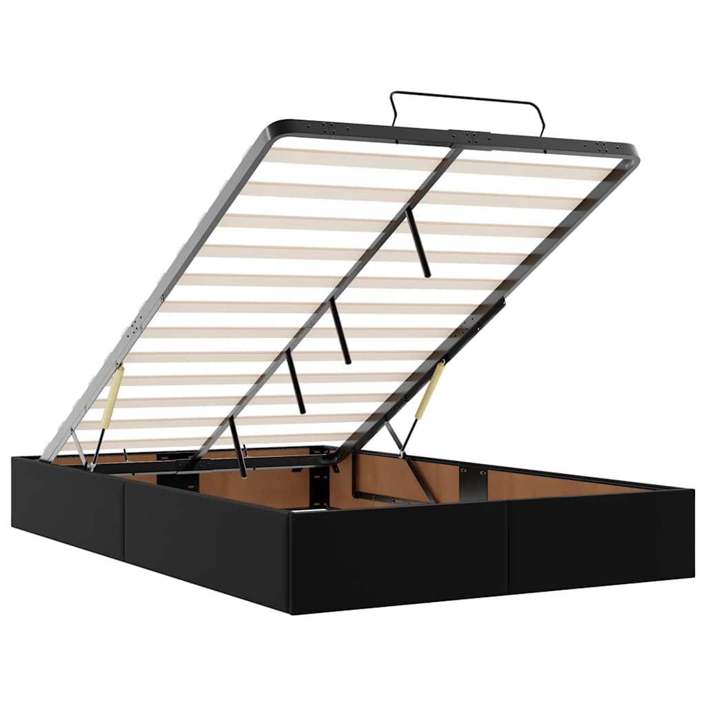 vidaXL Struttura Letto Pouf senza Materasso Nero 120x190 cm Similpelle