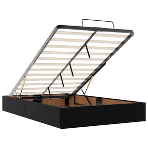 vidaXL Struttura Letto Pouf senza Materasso Nero 120x190 cm Similpelle