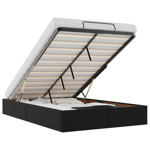 Struttura Letto Pouf senza Materasso Nero 120x200 cm Similpelle 3310794