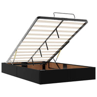 Struttura Letto Pouf senza Materasso Nero 120x200 cm Similpelle 3310794