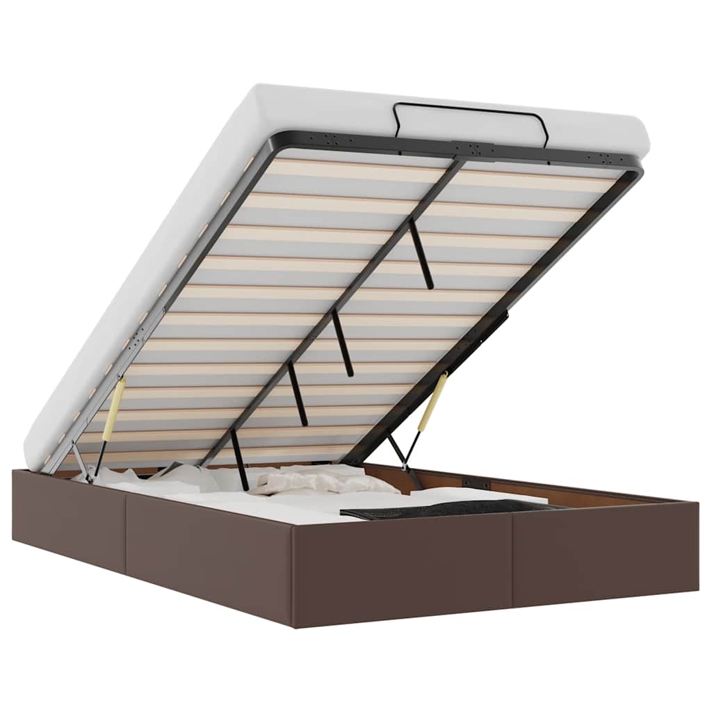 Struttura Letto Pouf senza Materasso 120x200 cm Similpelle 3310796