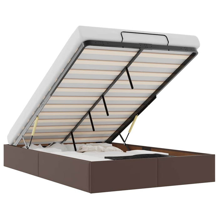 Struttura Letto Pouf senza Materasso 120x200 cm Similpelle 3310796