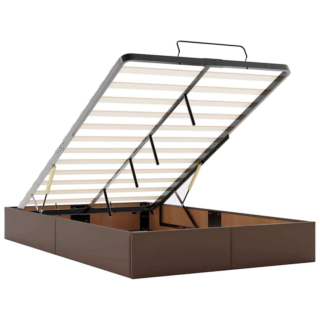 Struttura Letto Pouf senza Materasso 120x200 cm Similpelle 3310796