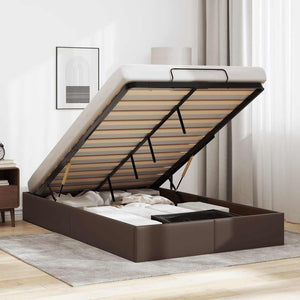 Struttura Letto Pouf senza Materasso 120x200 cm Similpelle 3310796