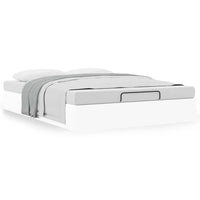 Struttura Letto Pouf con Materasso Bianco 140x190 cm Similpelle 3310800