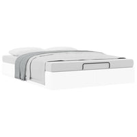 Struttura Letto Pouf con Materasso Bianco 140x190 cm Similpelle 3310800