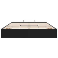 vidaXL Struttura Letto Pouf senza Materasso Nero 140x200 cm Similpelle