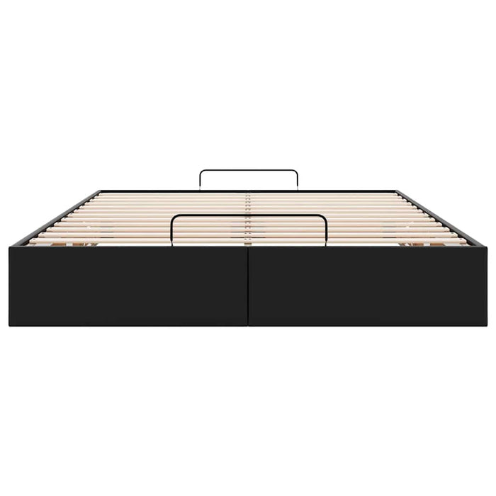 vidaXL Struttura Letto Pouf senza Materasso Nero 140x200 cm Similpelle