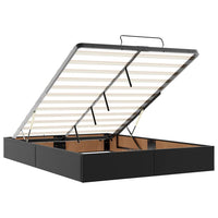 vidaXL Struttura Letto Pouf senza Materasso Nero 140x200 cm Similpelle