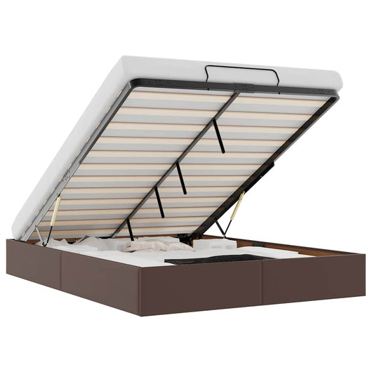 vidaXL Struttura Letto Pouf senza Materasso 140x200 cm Similpelle