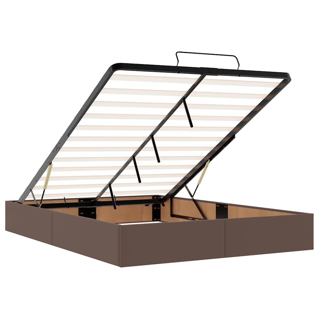 vidaXL Struttura Letto Pouf senza Materasso 140x200 cm Similpelle