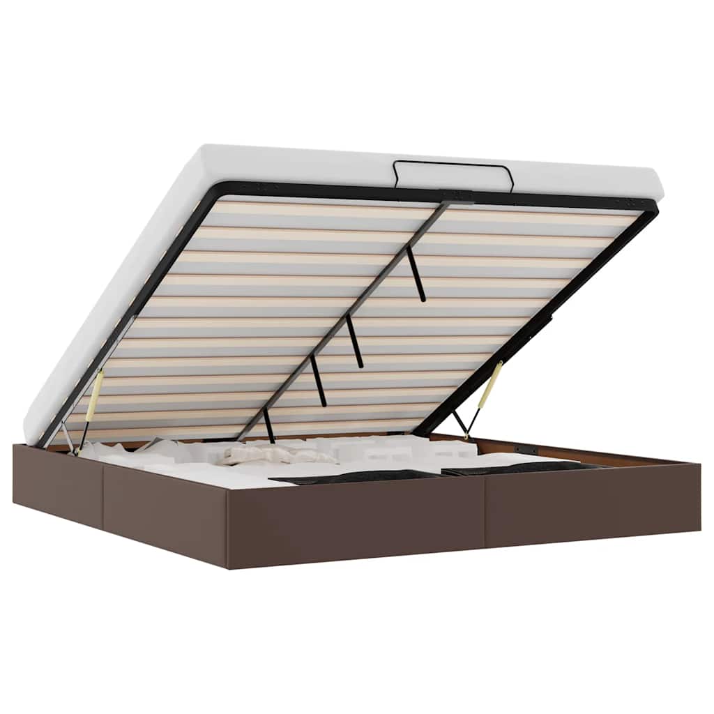 Struttura Letto Pouf senza Materasso 200x200 cm Similpelle 3310821