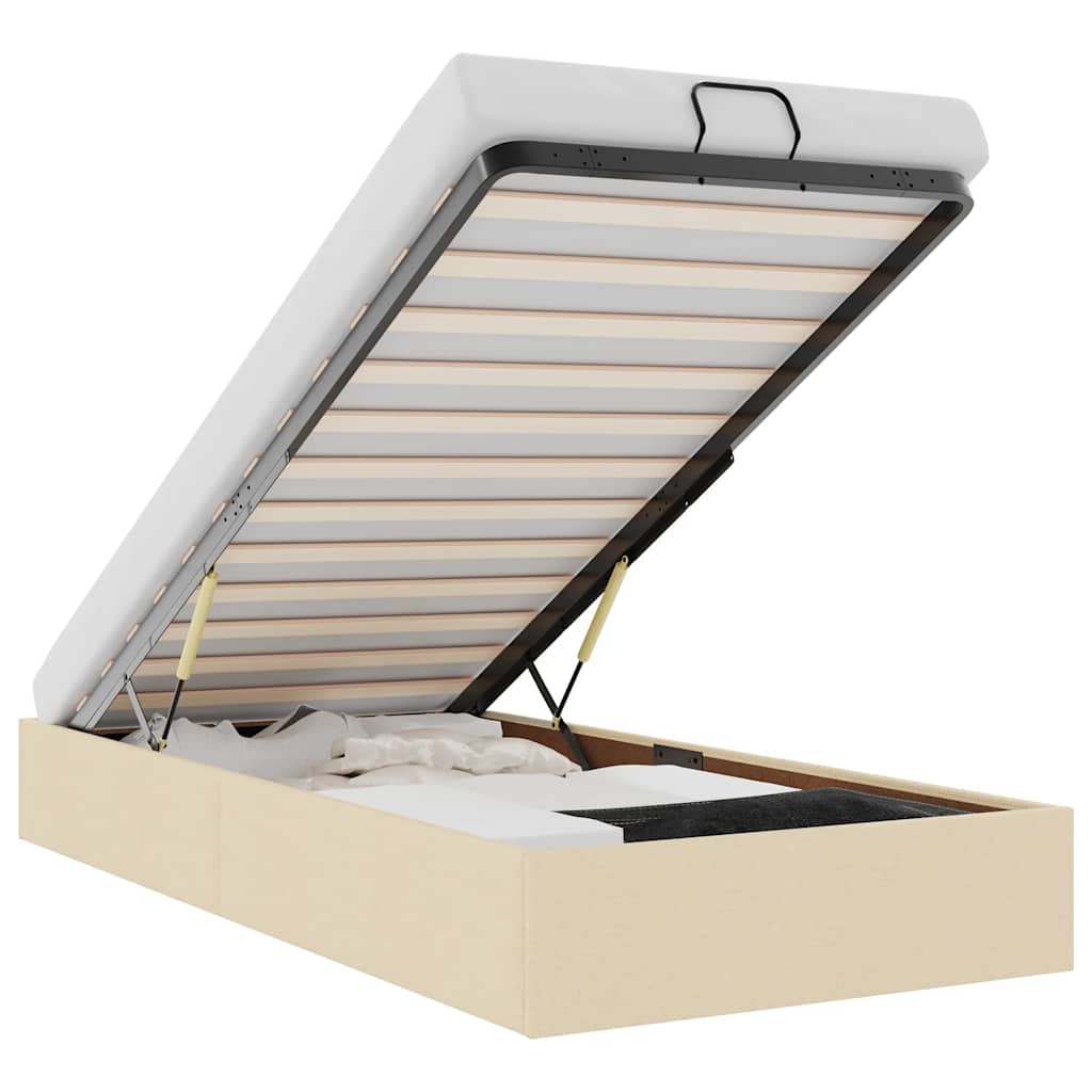 vidaXL Struttura Letto Pouf senza Materasso Crema 80x200 cm in Tessuto