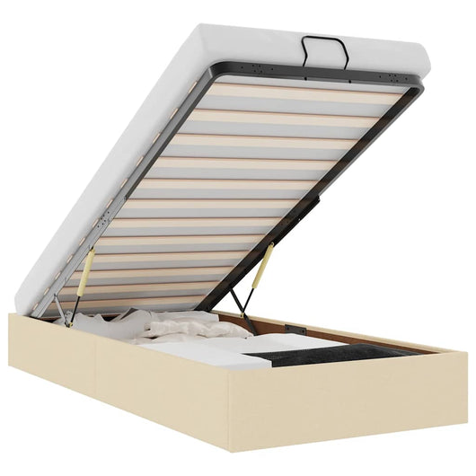 vidaXL Struttura Letto Pouf senza Materasso Crema 80x200 cm in Tessuto