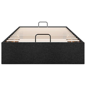 Struttura Letto Pouf senza Materasso Nero 90x200 cm in Tessuto 3310849