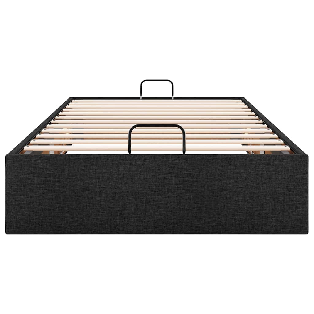 Struttura Letto Pouf senza Materasso Nero 90x200 cm in Tessuto 3310849