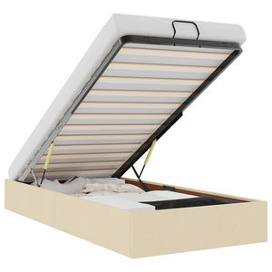 Struttura Letto Pouf senza Materasso Crema 90x200 cm in Tessuto 3310852