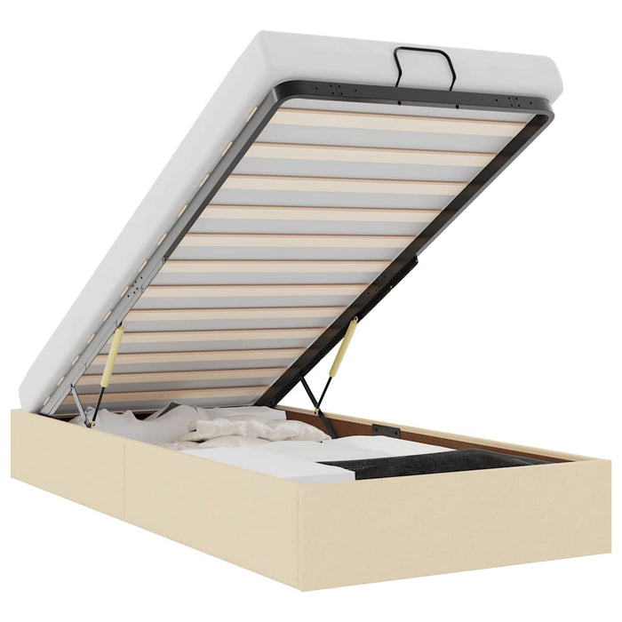 Struttura Letto Pouf senza Materasso Crema 90x200 cm in Tessuto 3310852