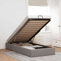 vidaXL Struttura Letto Pouf senza Materasso Tortora 100x200cm Tessuto