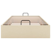 vidaXL Struttura Letto Pouf senza Materasso Crema 100x200 cm Tessuto