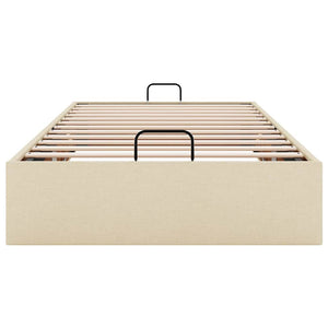 vidaXL Struttura Letto Pouf senza Materasso Crema 100x200 cm Tessuto