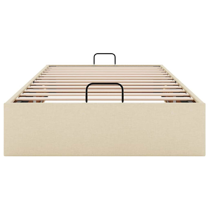 vidaXL Struttura Letto Pouf senza Materasso Crema 100x200 cm Tessuto