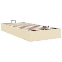 vidaXL Struttura Letto Pouf senza Materasso Crema 100x200 cm Tessuto