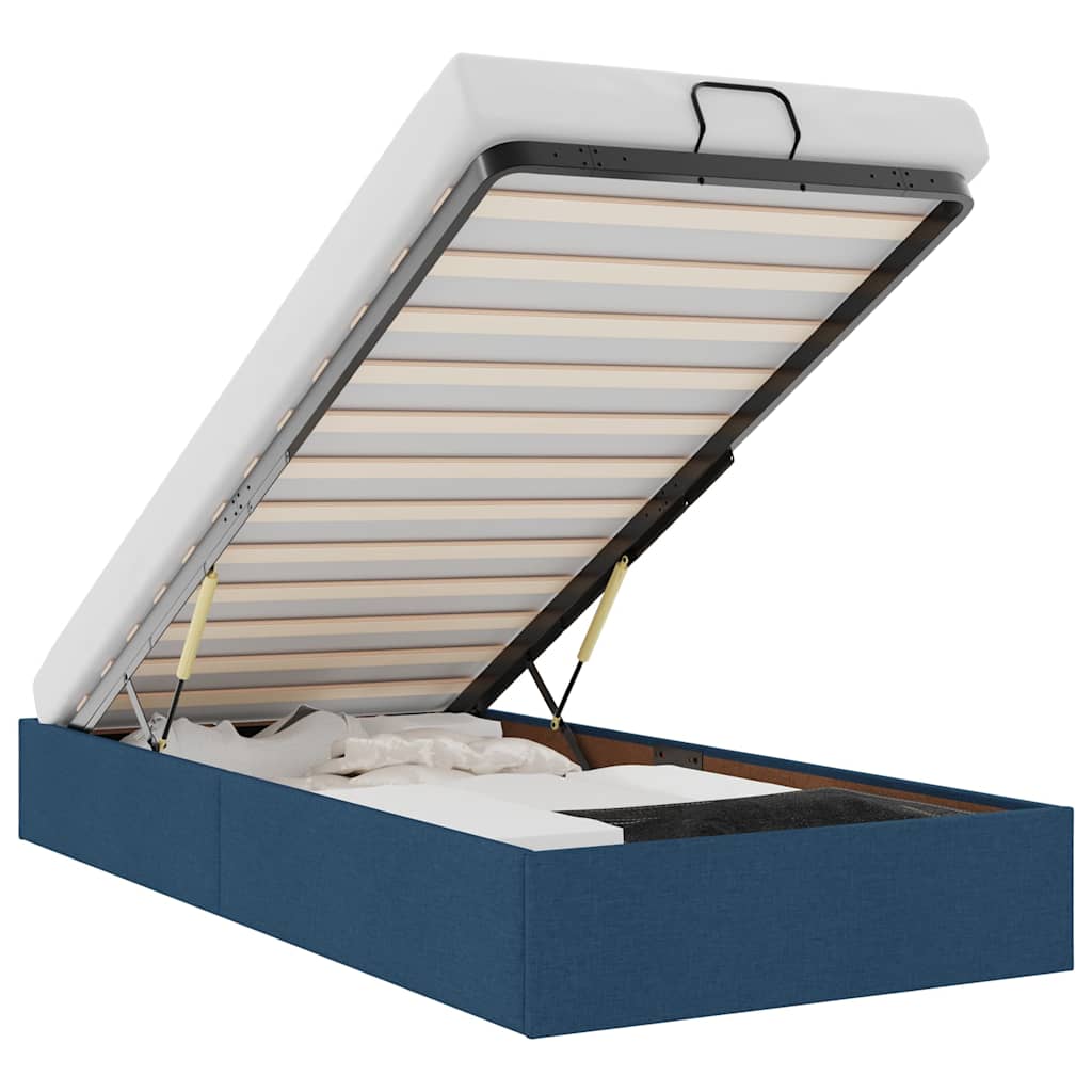 Struttura Letto Pouf senza Materasso Blu 100x200 cm in Tessuto 3310860