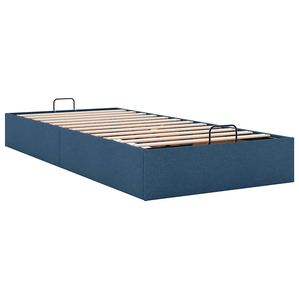 Struttura Letto Pouf senza Materasso Blu 100x200 cm in Tessuto