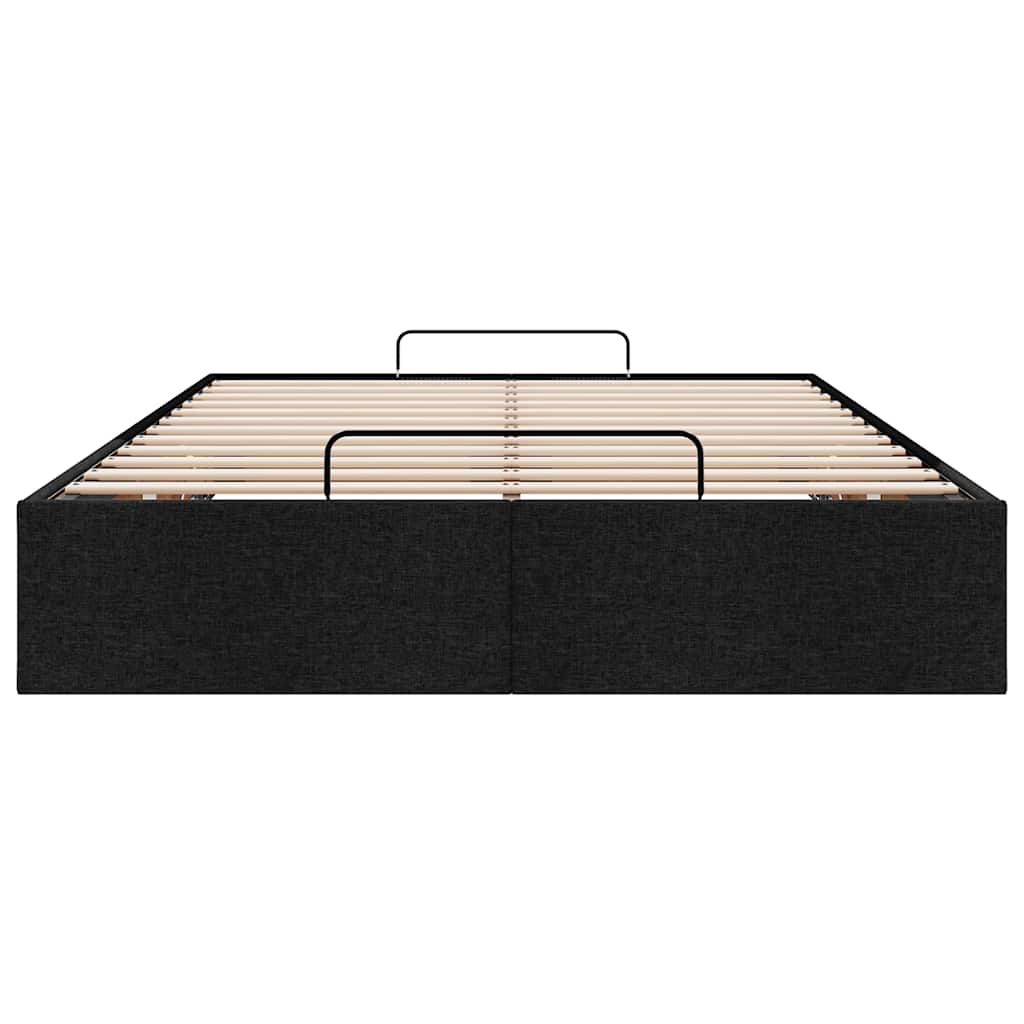 vidaXL Struttura Letto Pouf senza Materasso Nero 120x200 cm in Tessuto