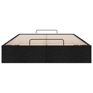 vidaXL Struttura Letto Pouf senza Materasso Nero 120x200 cm in Tessuto