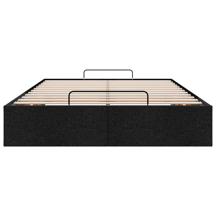 vidaXL Struttura Letto Pouf senza Materasso Nero 120x200 cm in Tessuto