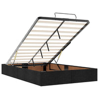 vidaXL Struttura Letto Pouf senza Materasso Nero 120x200 cm in Tessuto